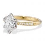 Jubilee ring with oval diamond center side view Jubilee Ring Side with Oval diamond